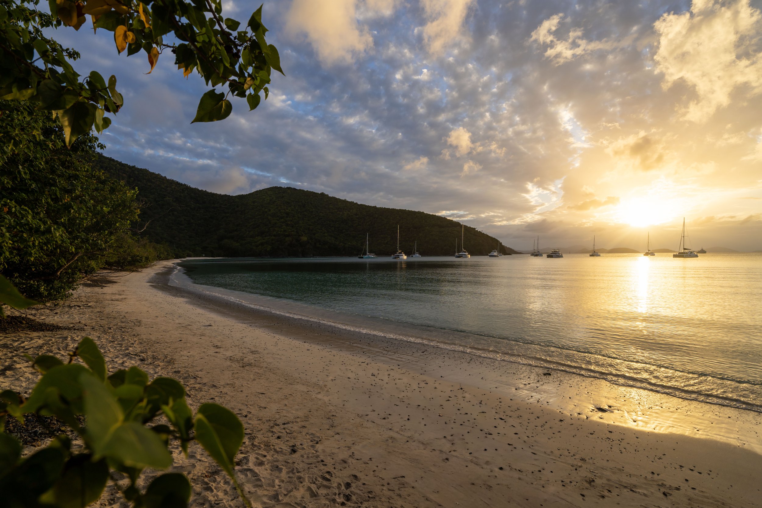 Maho Bay Beach Sunset Virgin Islands National Park