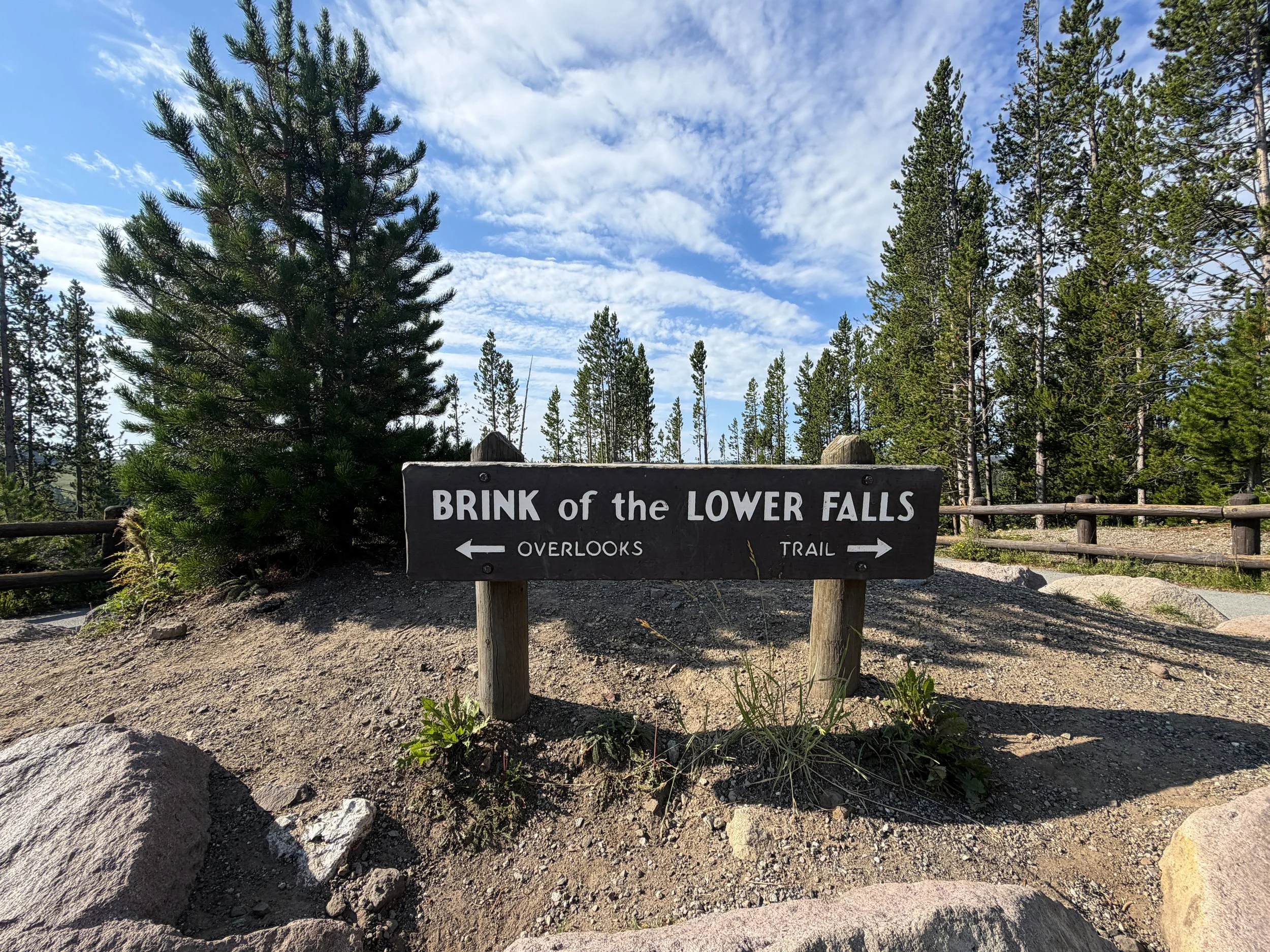 Brink of the Lower Falls Trailhead Yellowstone National Park Wyoming