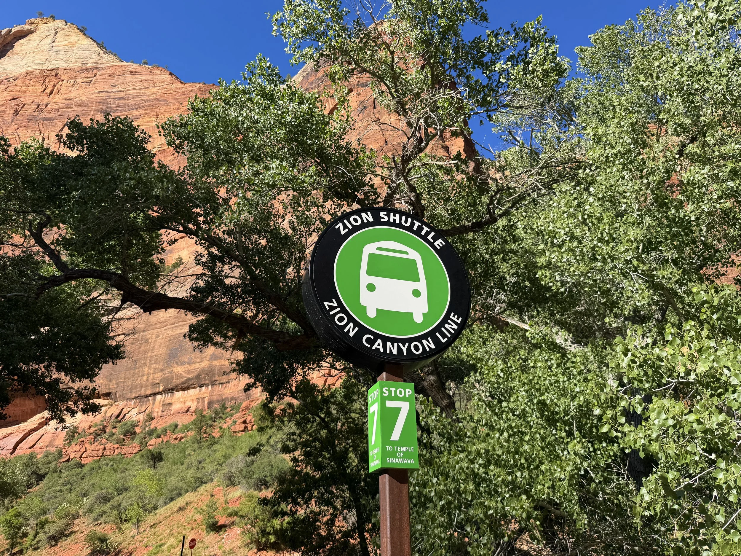 Weeping Rock Shuttle Stop Zion National Park Utah