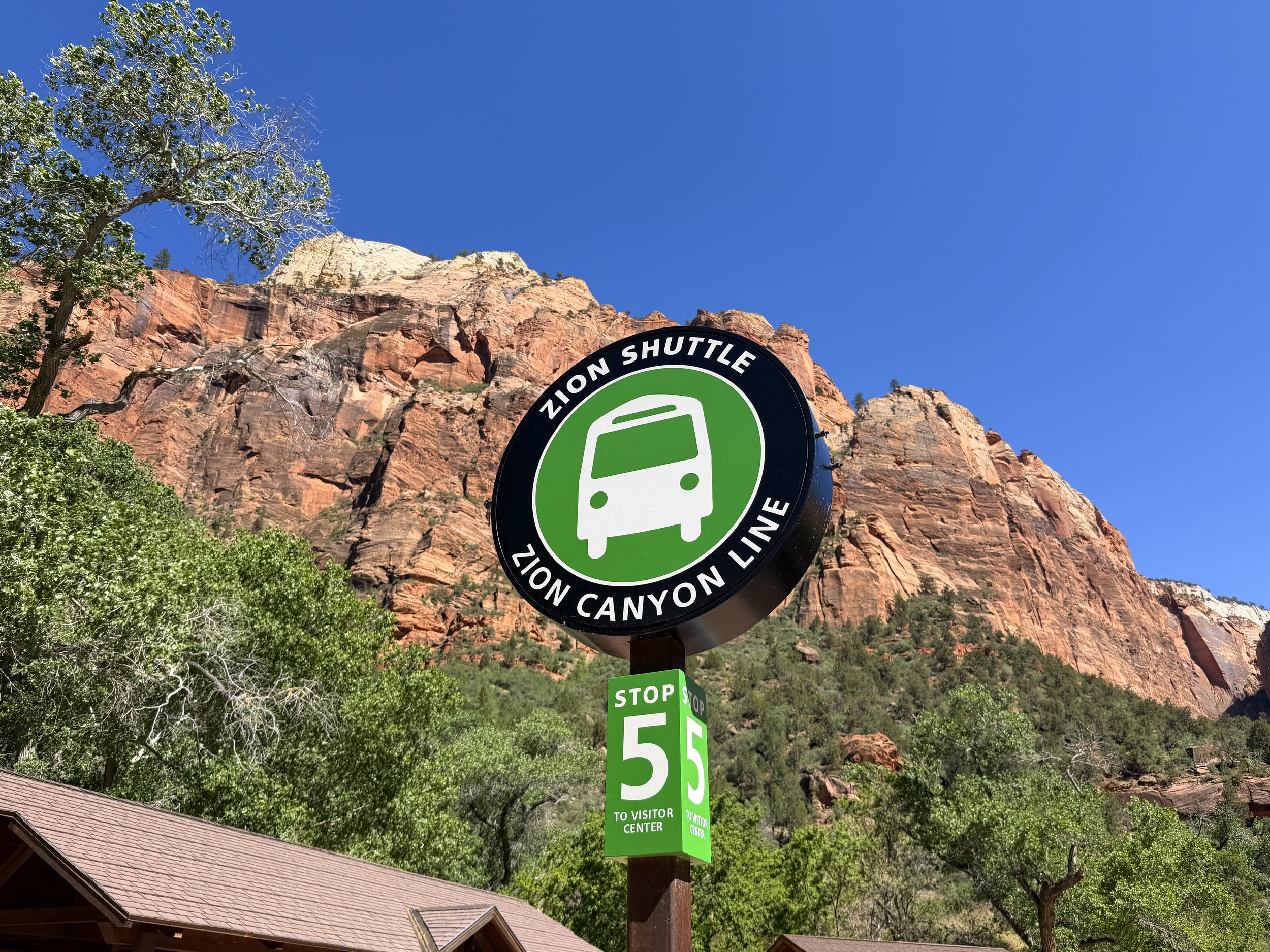 Emerald Pools Shuttle Stop Zion National Park Utah