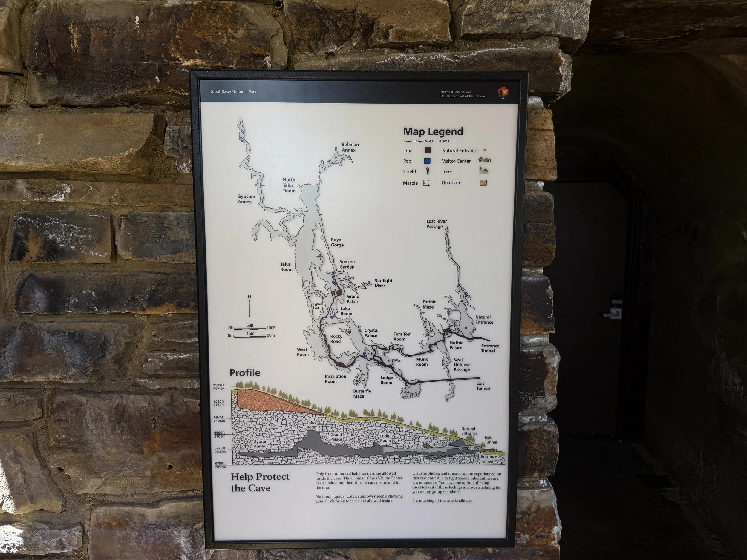 Lehman Caves Map Mountain View Nature Trail Great Basin National Park Nevada