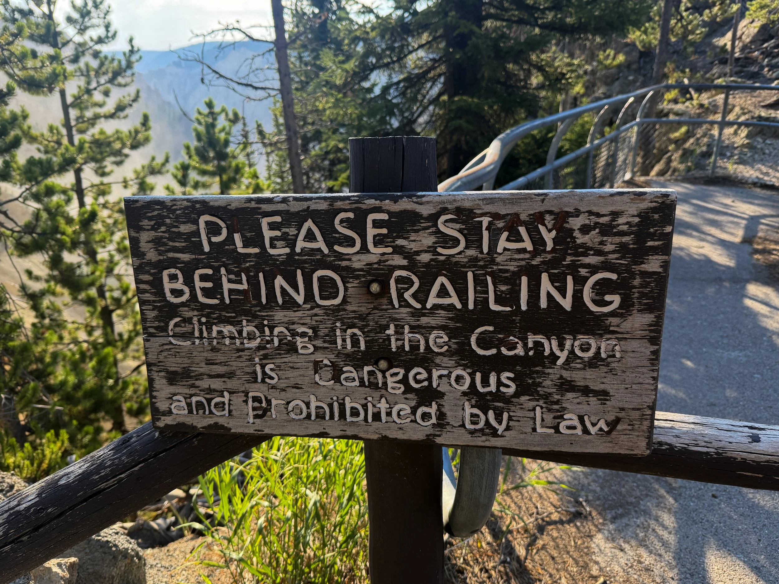 Brink of the Lower Falls Trail Yellowstone National Park Wyoming
