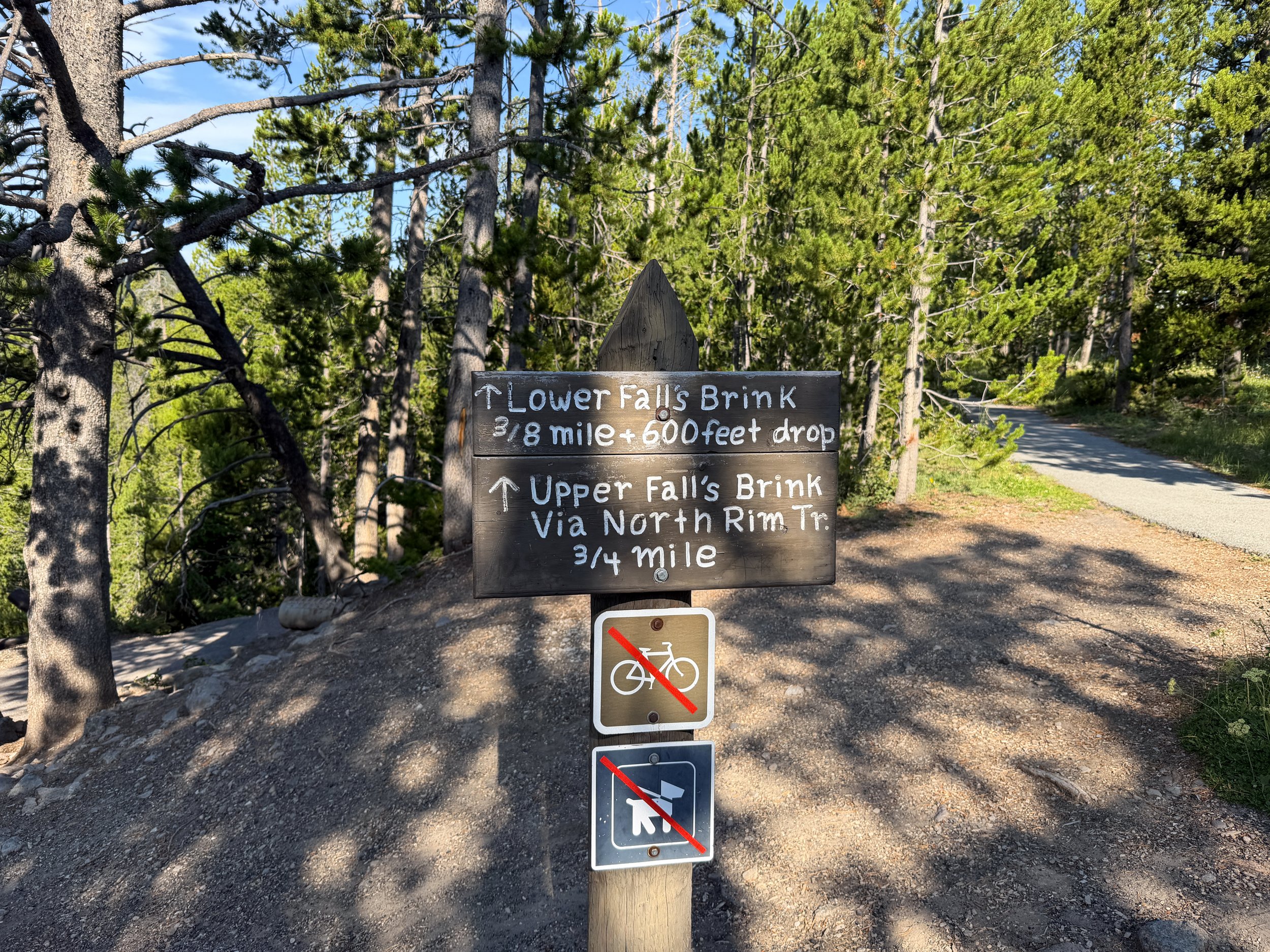 Brink of the Lower Falls Trailhead Yellowstone National Park Wyoming