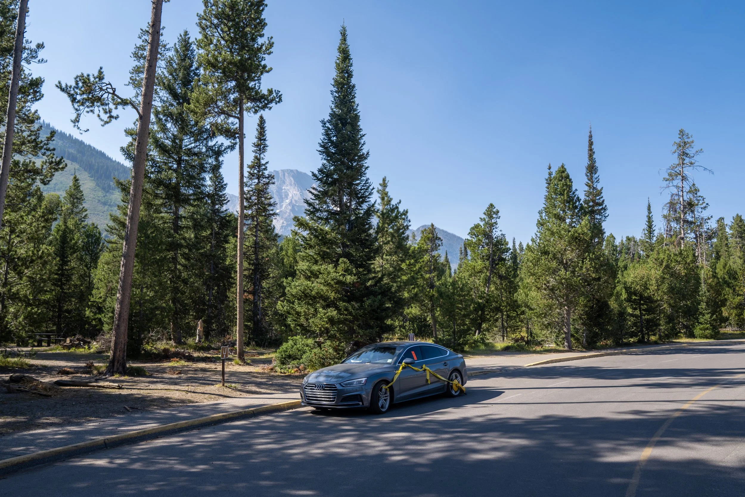 Booted Car String Lake Trailhead Grand Teton National Park