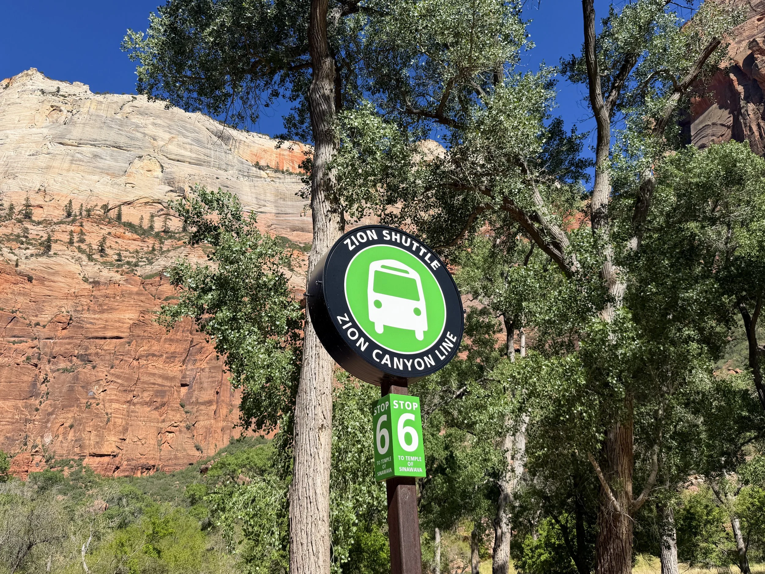 Angels Landing Shuttle Stop Zion National Park Utah