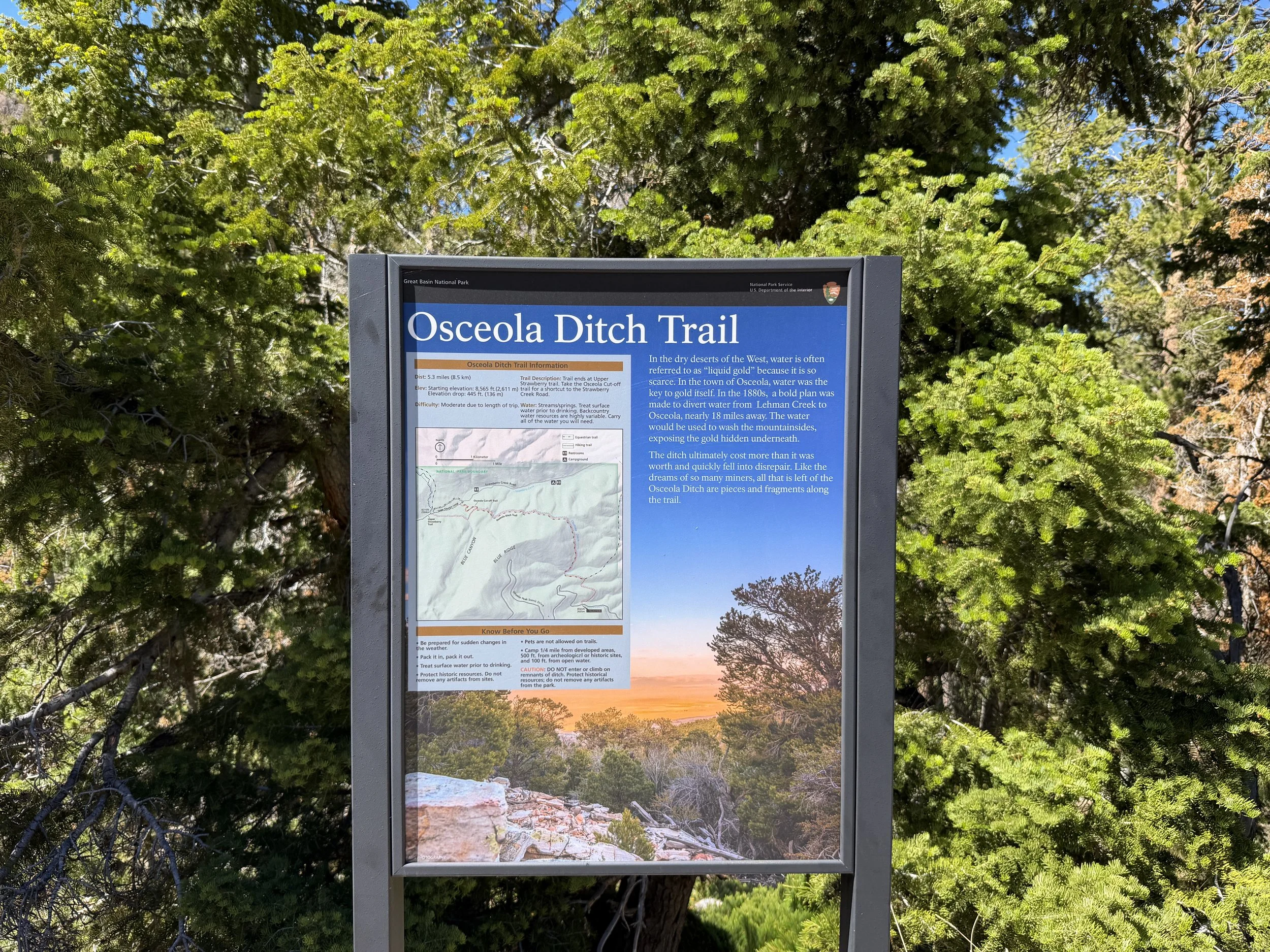 Osceola Ditch Trailhead Great Basin National Park Nevada