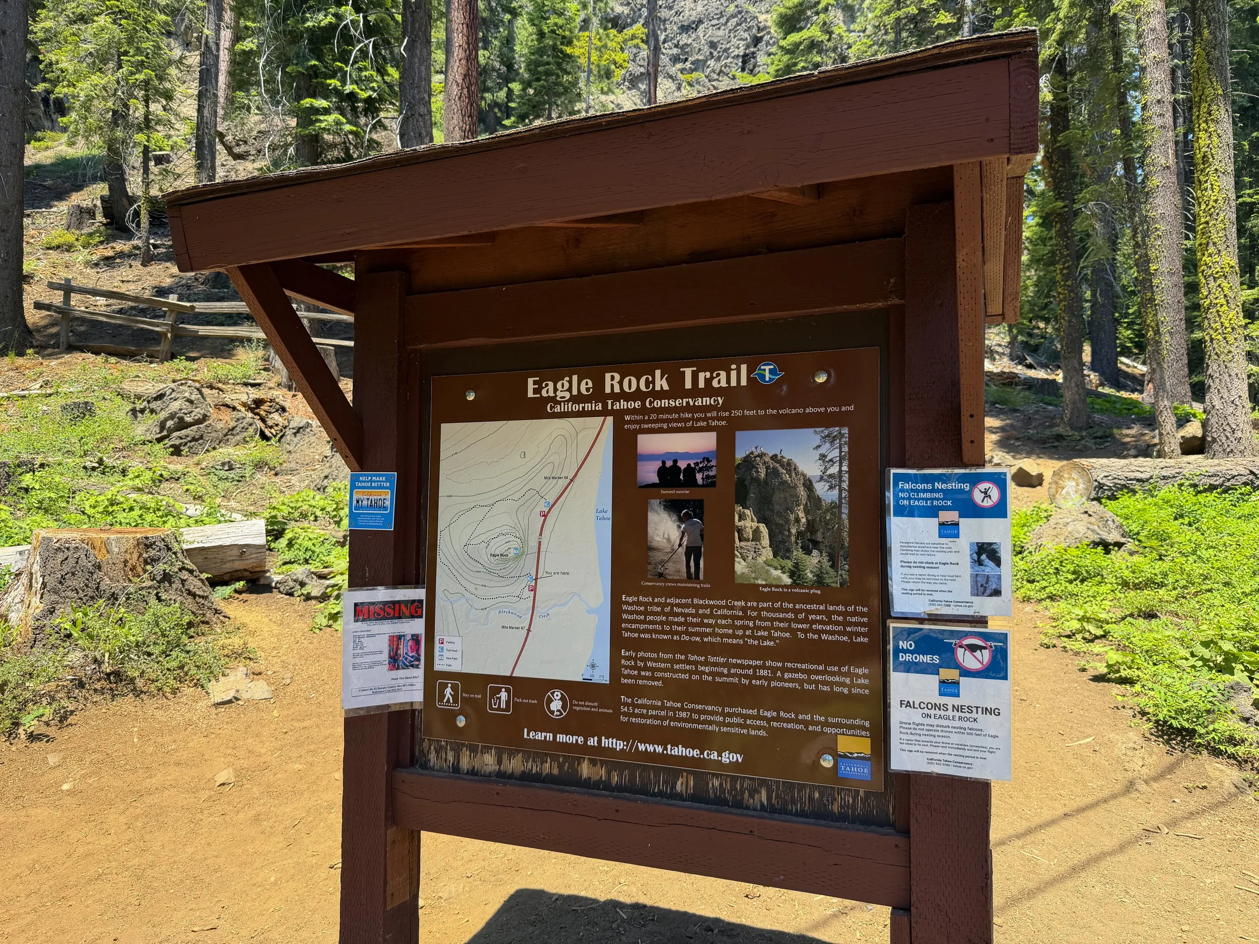 Eagle Rock Trailhead Lake Tahoe California