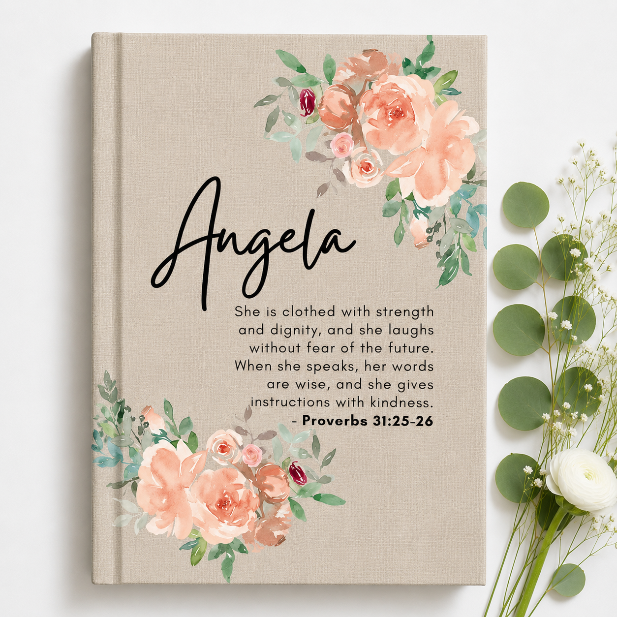 Proverbs 31 Prayer Journal, Bible Study Notes Journal, Personalized Notebook Christian Women, Custom Gift Ideas for Mom, Sister in Christ