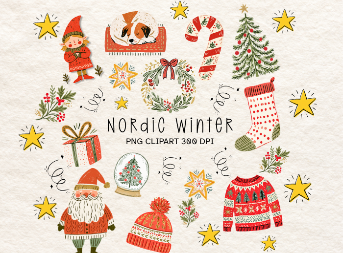 Printable Clipart Nordic Christmas