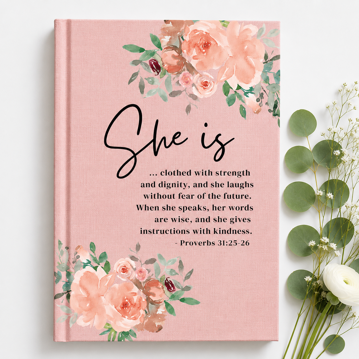 Proverbs Scripture Gift for Women, Personalized Journal for Christian women
