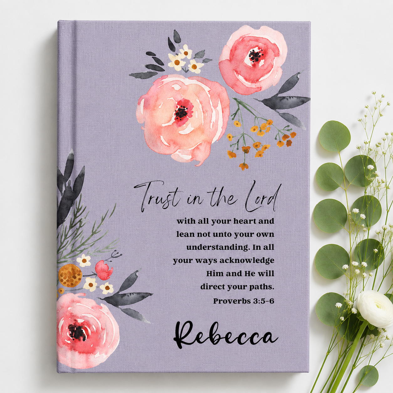 Trust in the Lord Scripture Notebook for Women - Bible Verse gift for Church women, bible study group gift, sermon notes notebook