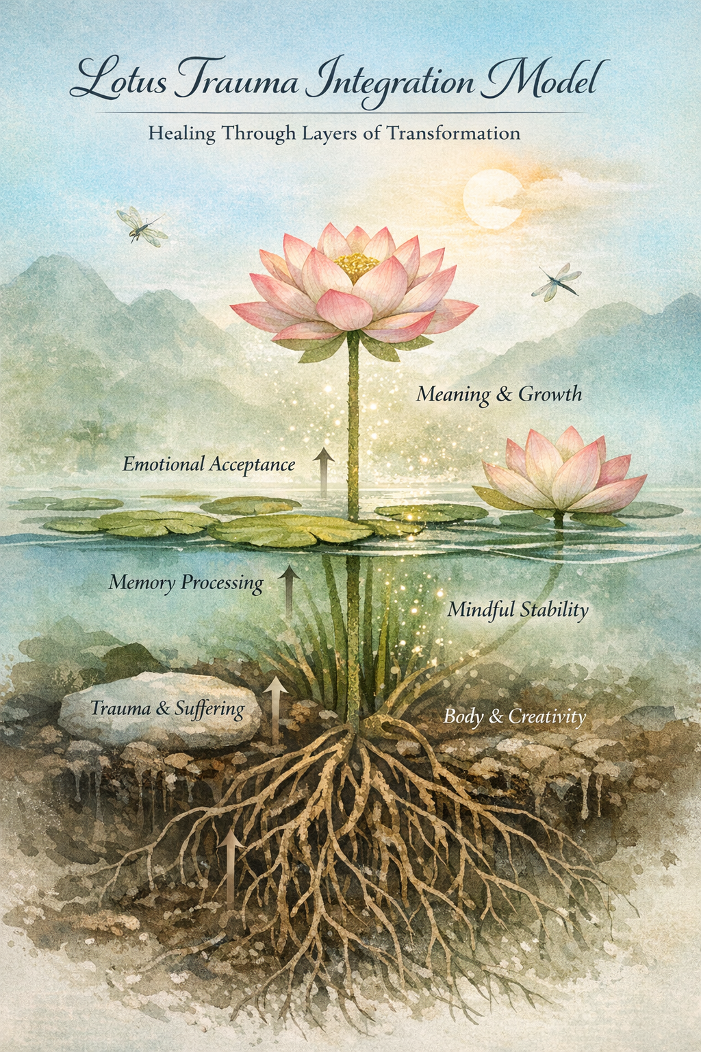 The Lotus in the Mud- An Integrative Approach to Trauma Recovery, Healing, and Post-Traumatic Growth in the Zen Moment; A Hana Counselling Trauma Integration Model