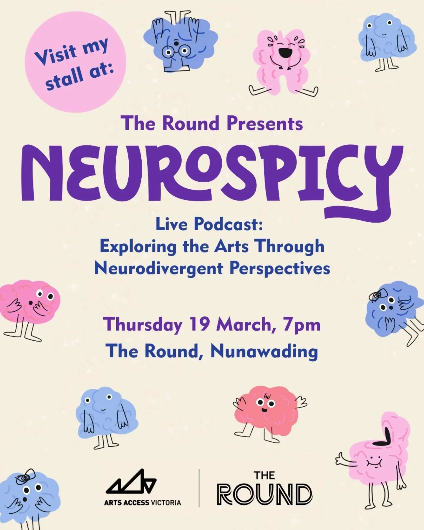 This Neurodiversity Celebration Week, I'm running a stall at Neurospicy, a live podcast on accessibility in the arts by @latetothepartyasd. This conversation brings together artists, advocates and audiences to explore how we can support neurodivergen