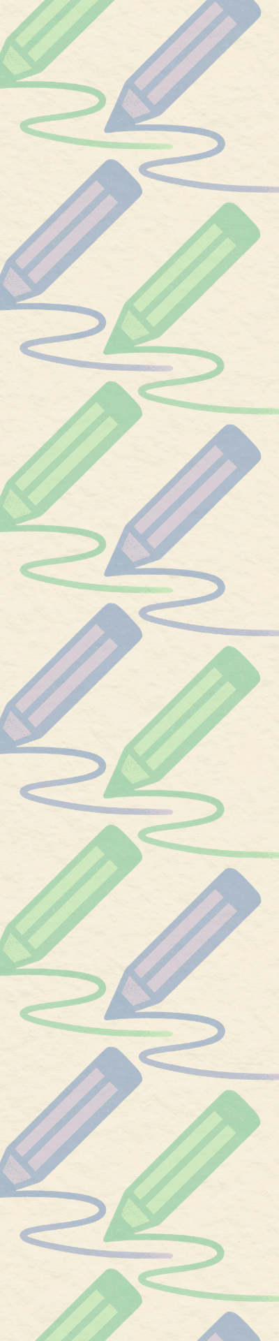 A green and purple pattern of pencils drawing lines