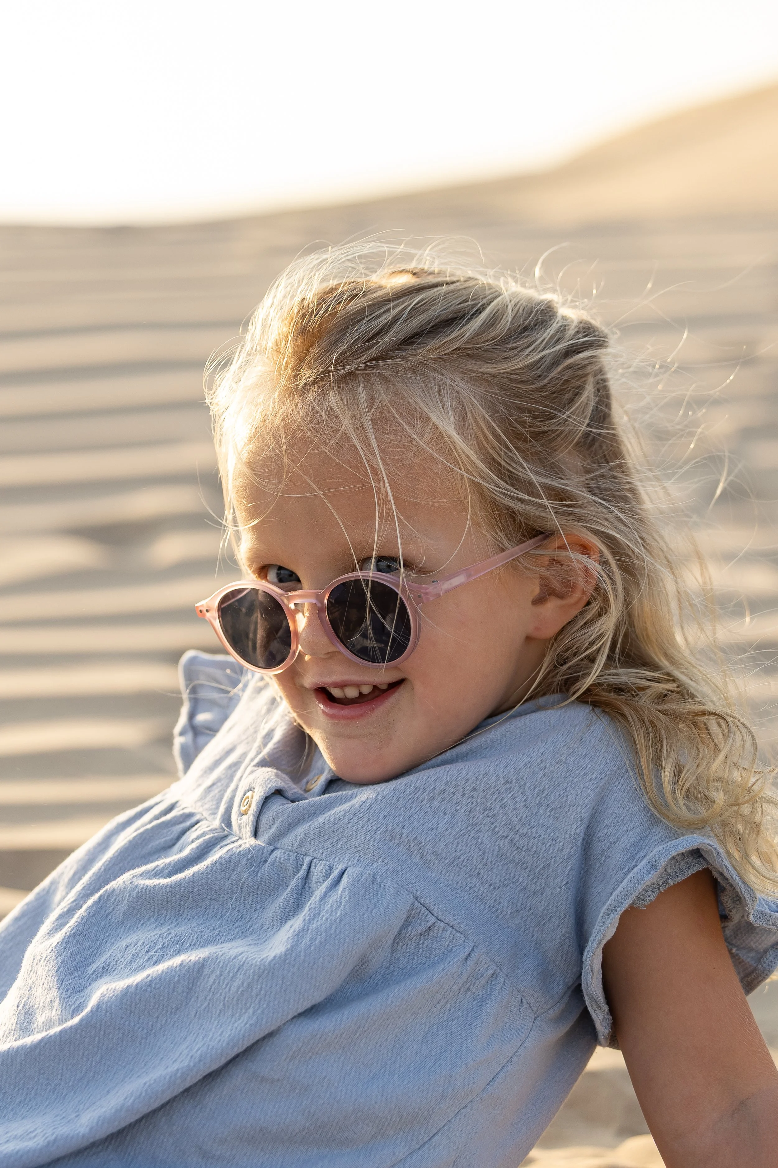 Blonde Girl in Sunglasses at Golden Hour Desert Lifestyle Portrait Photography.jpg