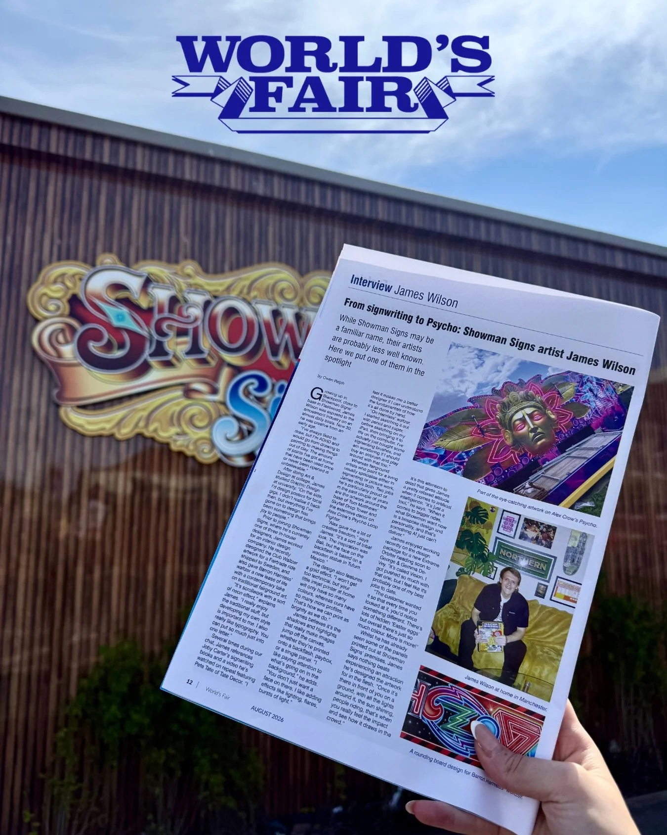 Proud to showcase one of our talented designers, James, featured in The World&rsquo;s Fair Issue No. 6064, August 2026. 👏🏽 @worlds_fair_uk 

Catch his interview to read about his journey from signwriting to Phyco, his creative influences, and the c