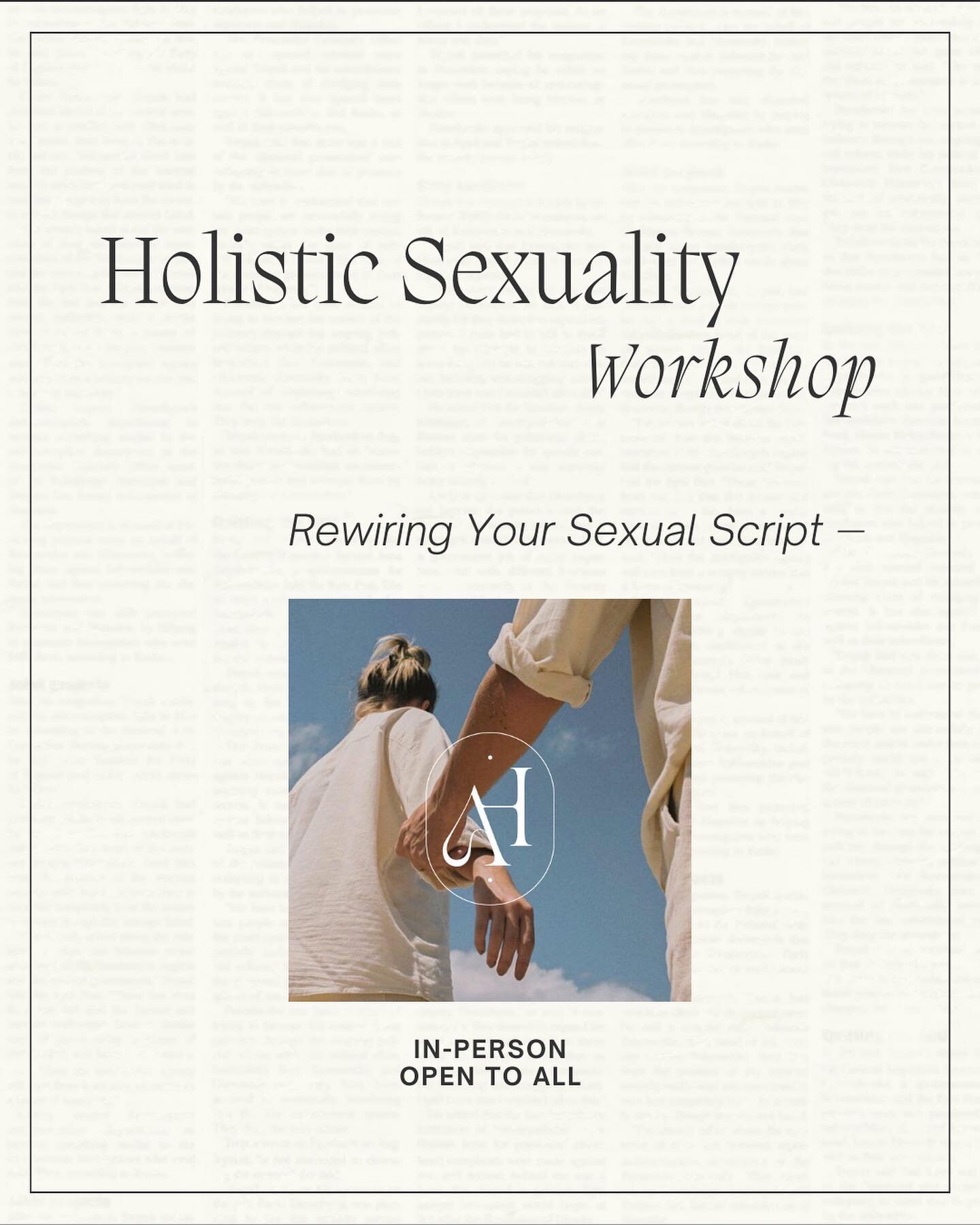 〰️ Holistic Sexuality Workshop 〰️

Mes ch&eacute;ris, I'm bringing back this workshop, now held in my new space in Bondi Beach.

In this workshop, you'll learn about sexual desire functioning and the impact of societal conditioning on your sexual exp