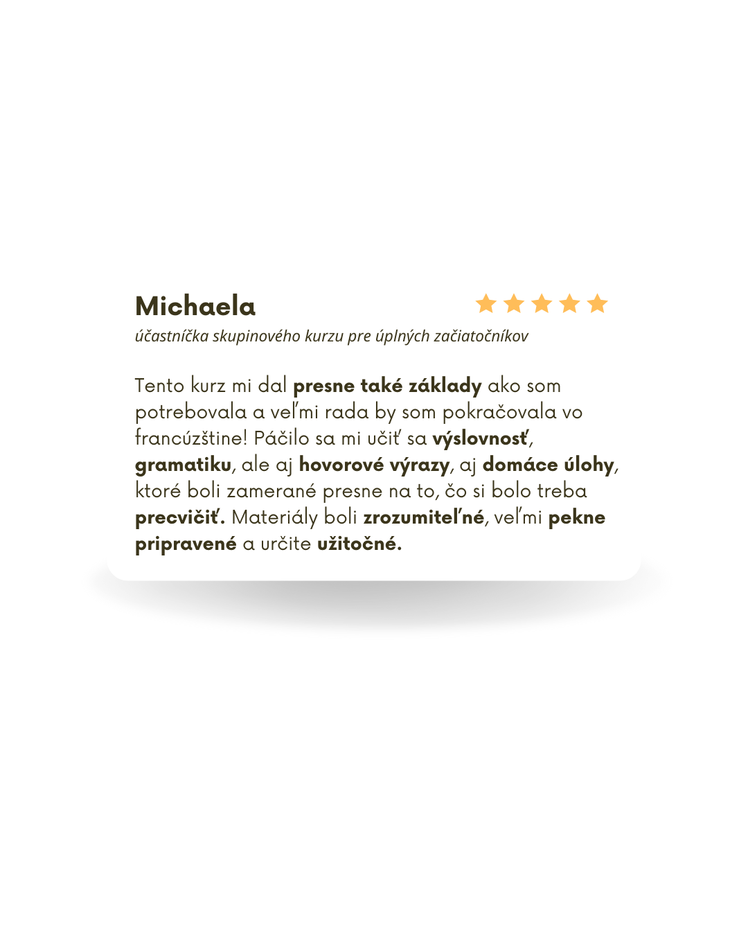 recenzia na skupinový kurz francúzskeho jazyka