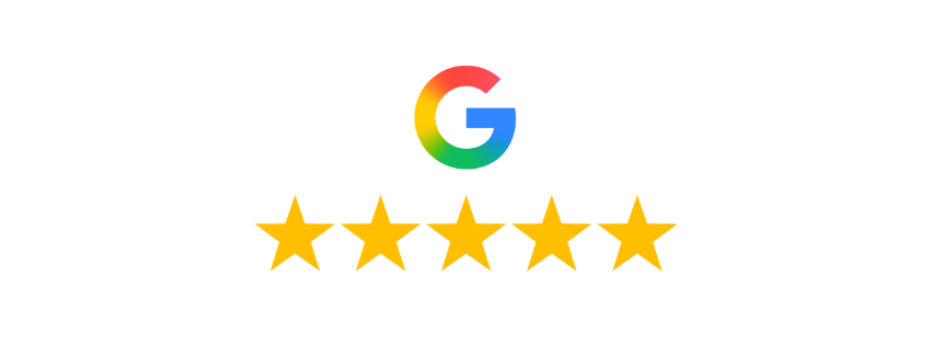 A Google review five-star rating icon representing Grown Studio's flawless review score with customers and clients.