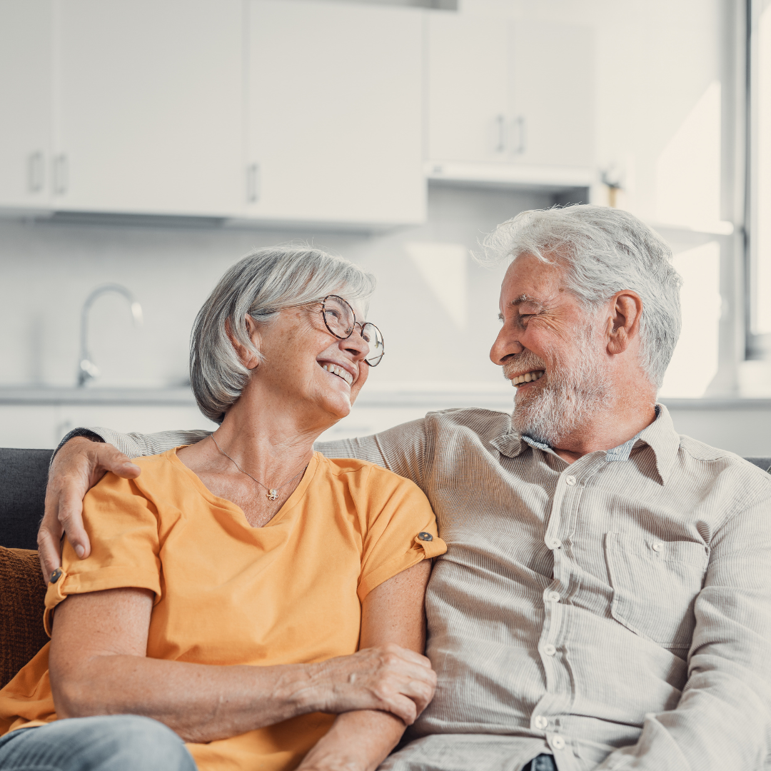 Couple sitting together having an open, honest conversation
