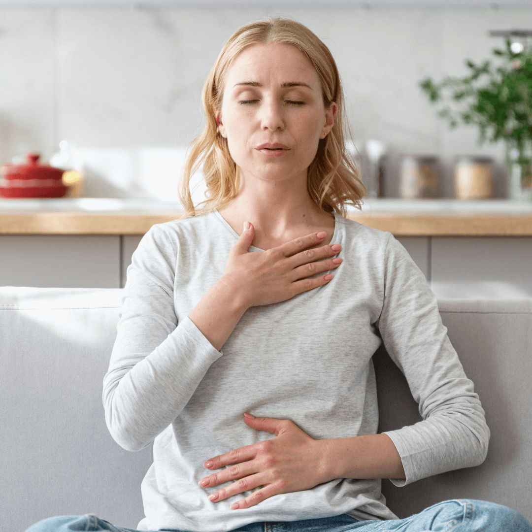 Image of someone practicing breathing representing Anxious Attachment Therapy