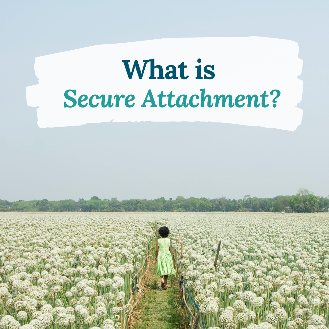 Image of a girl in a field of flowers representing Secure Attachment Therapy