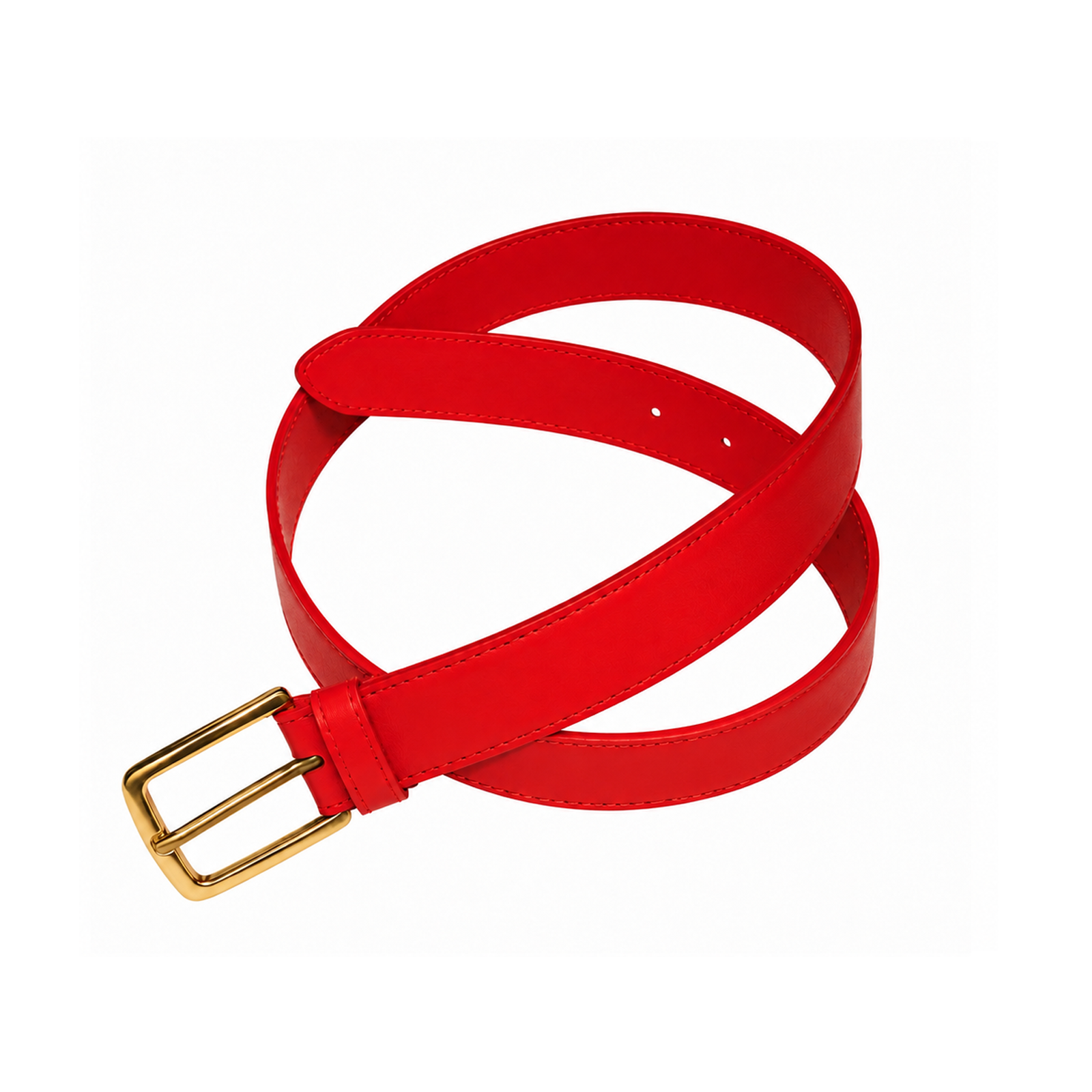 Coiled Red Leather Belt with Gold Buckle 2.png