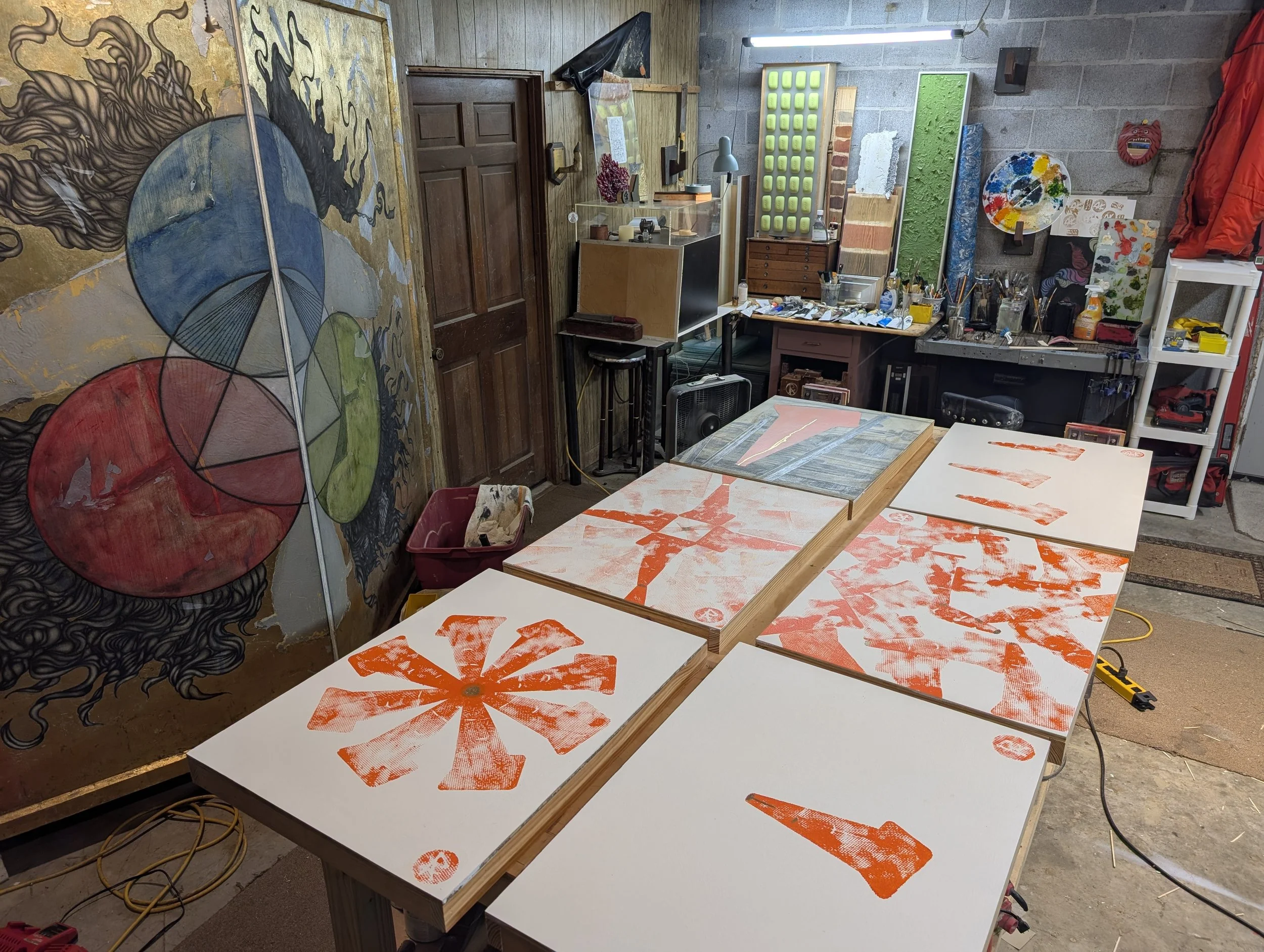 In the Studio: Exploring pattern, scale, and custom printmaking across panels.