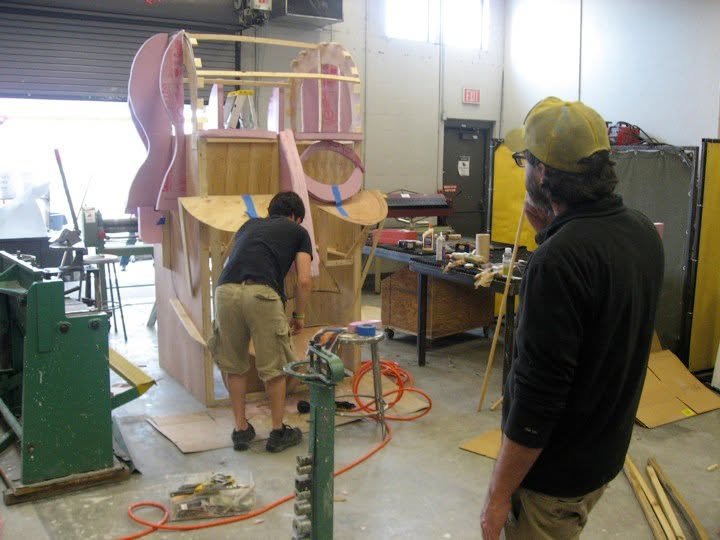 Wayne White Collaboration (In Progress) | Substrate fabrication for monumental kinetic puppet sculpture | Watkins College of Art, Nashville, TN