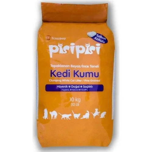 Pisipisi İnce Taneli Sabun Kokulu Topaklanan Kedi Kumu 10 Kg — Paw