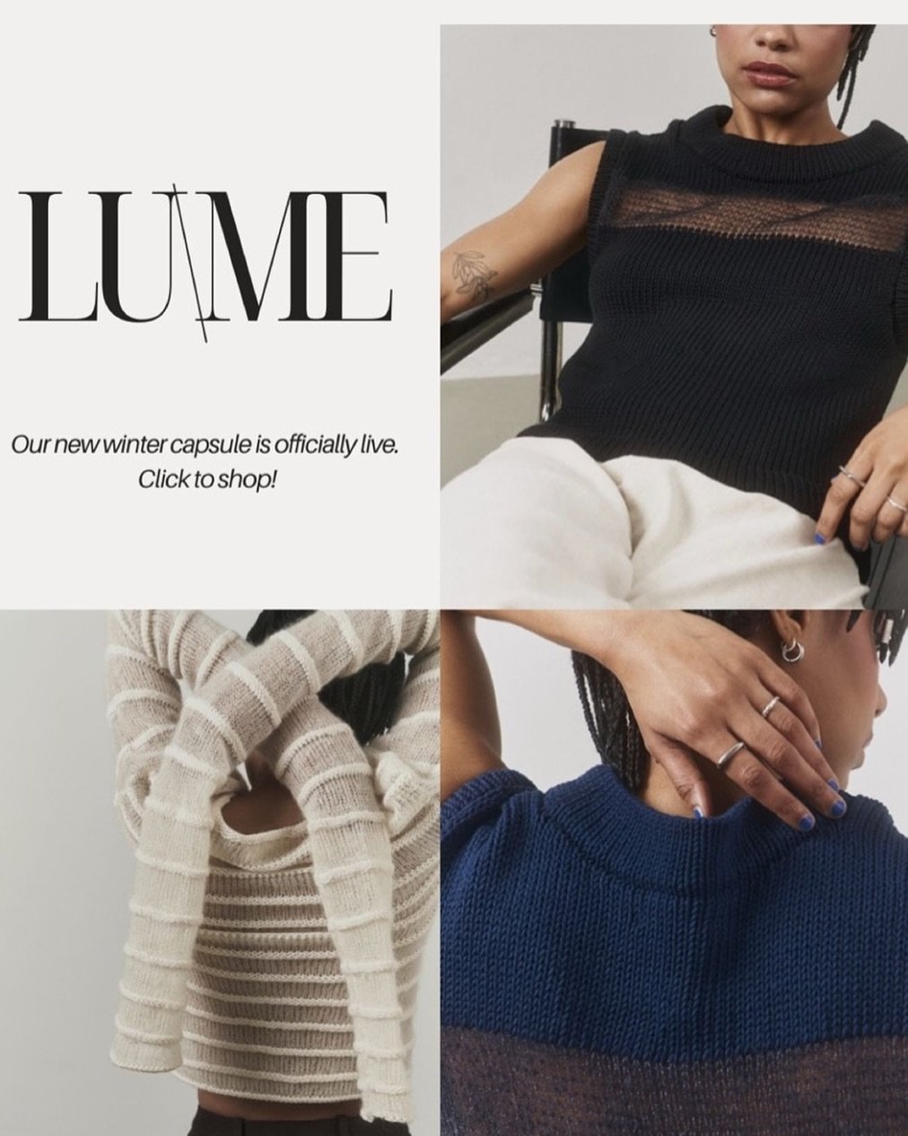 LU\ME is now online in our Webshop🤍

In every piece we put a lot of effort, thought about every tiny detail and selected only the best yarns.

We hope you love the pieces as much as we do 🤍

Model @itsvioss via @wirsinduns 
Pictures by @victoriakae