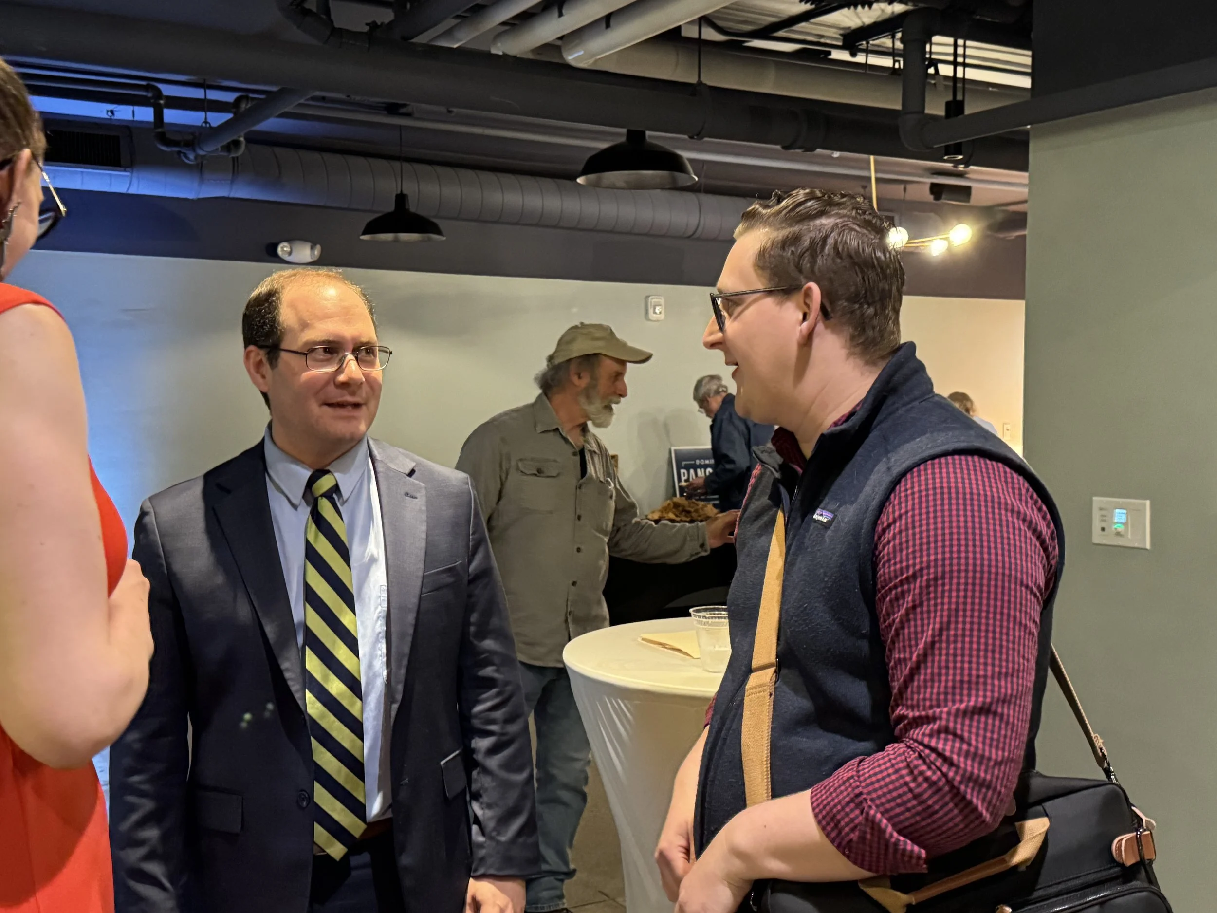 John & Mayor Dominick Pangallo in conversation.
