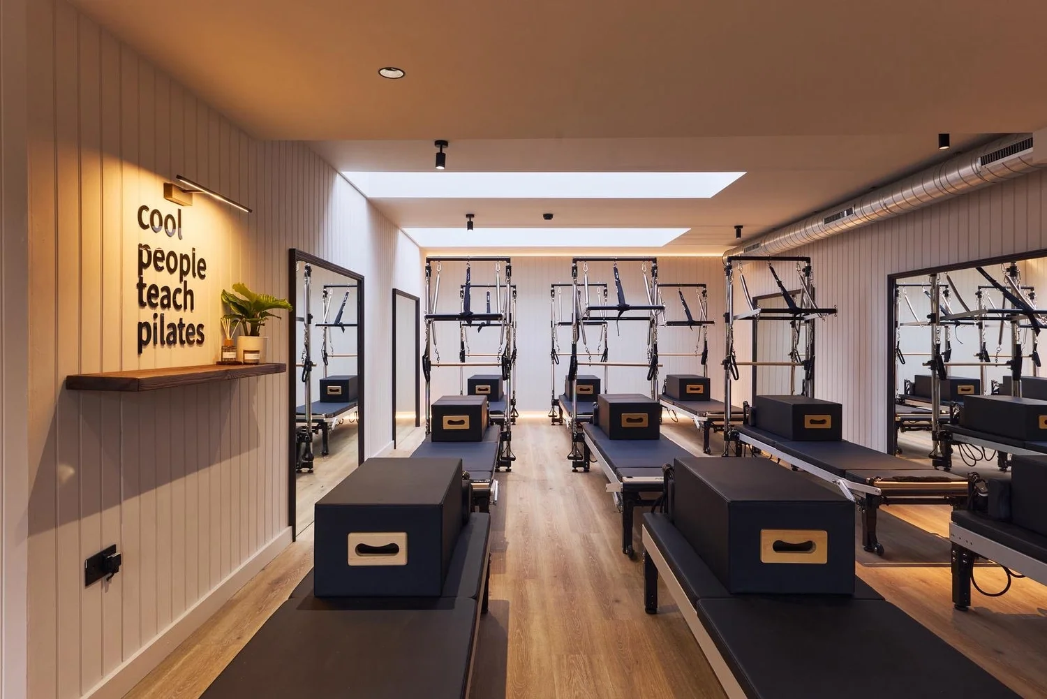 A Pilates studio set up for a teacher training