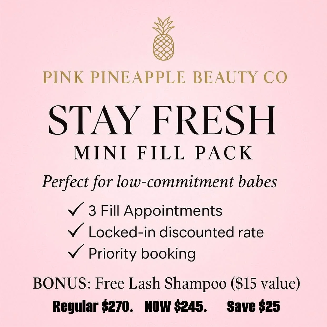 🎀✨ HOLIDAY LASH SAVINGS ARE HERE, BABES ✨🎀
Because the best gift under the tree this year is&hellip; perfect lashes on repeat 😍💖

I created these EXCLUSIVE pre-paid fill packages just for my loyal lash girls so you can:
✔️ Save $$$
✔️ Lock in you