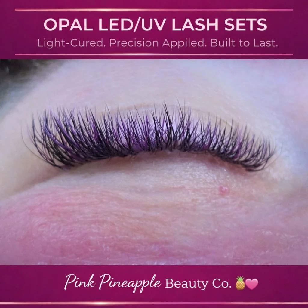 This is what light-cured retention looks like 💜✨

Opal LED/UV =
Instant cure.
Clean bases.
Stronger bond.

That&rsquo;s why your lashes last longer and feel lighter.

Retention isn&rsquo;t luck.
It&rsquo;s science 🍍

#lightcuredlashes #retention #l