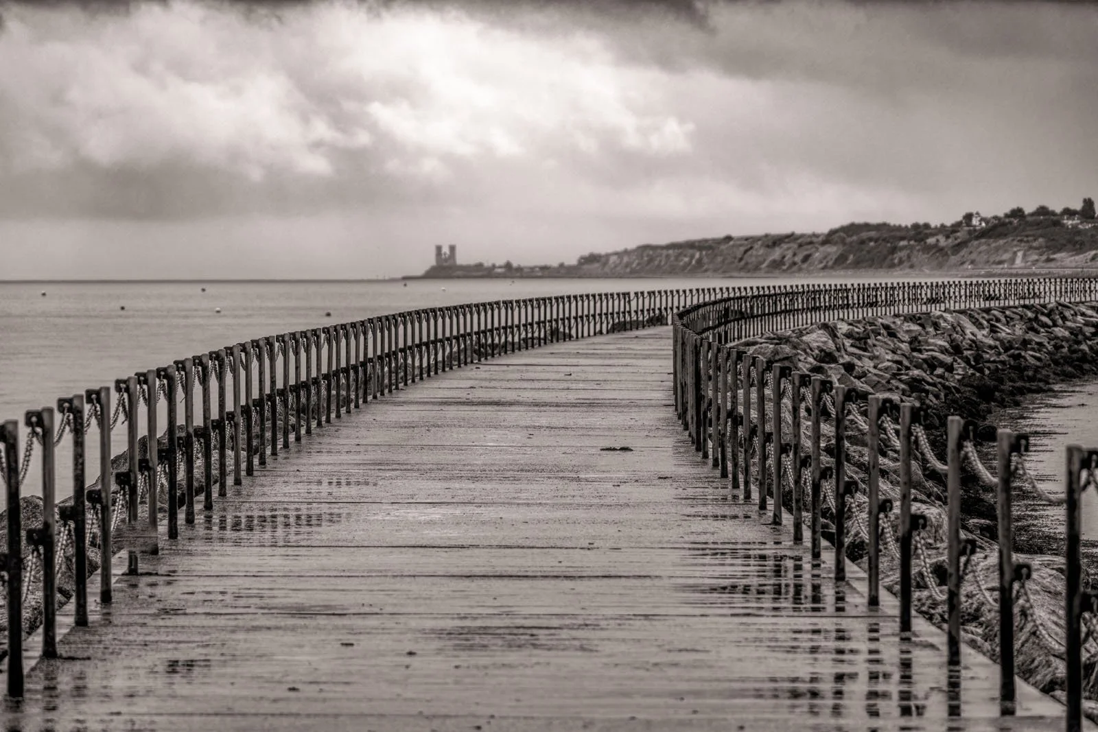 Reculver towers from Neptune's arm, Herne bay
