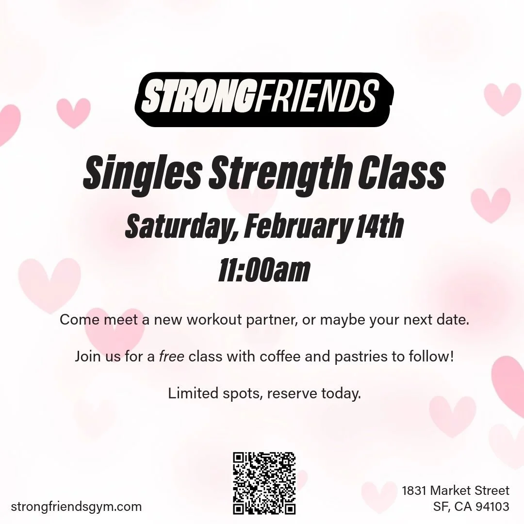 Single? No plans for Valentines&rsquo; Day brunch? Come join us for a free strength workout followed by pastries and coffee! 

We heard people are meeting at run clubs, but we think meeting at a strength class might be even better. If you don&rsquo;t