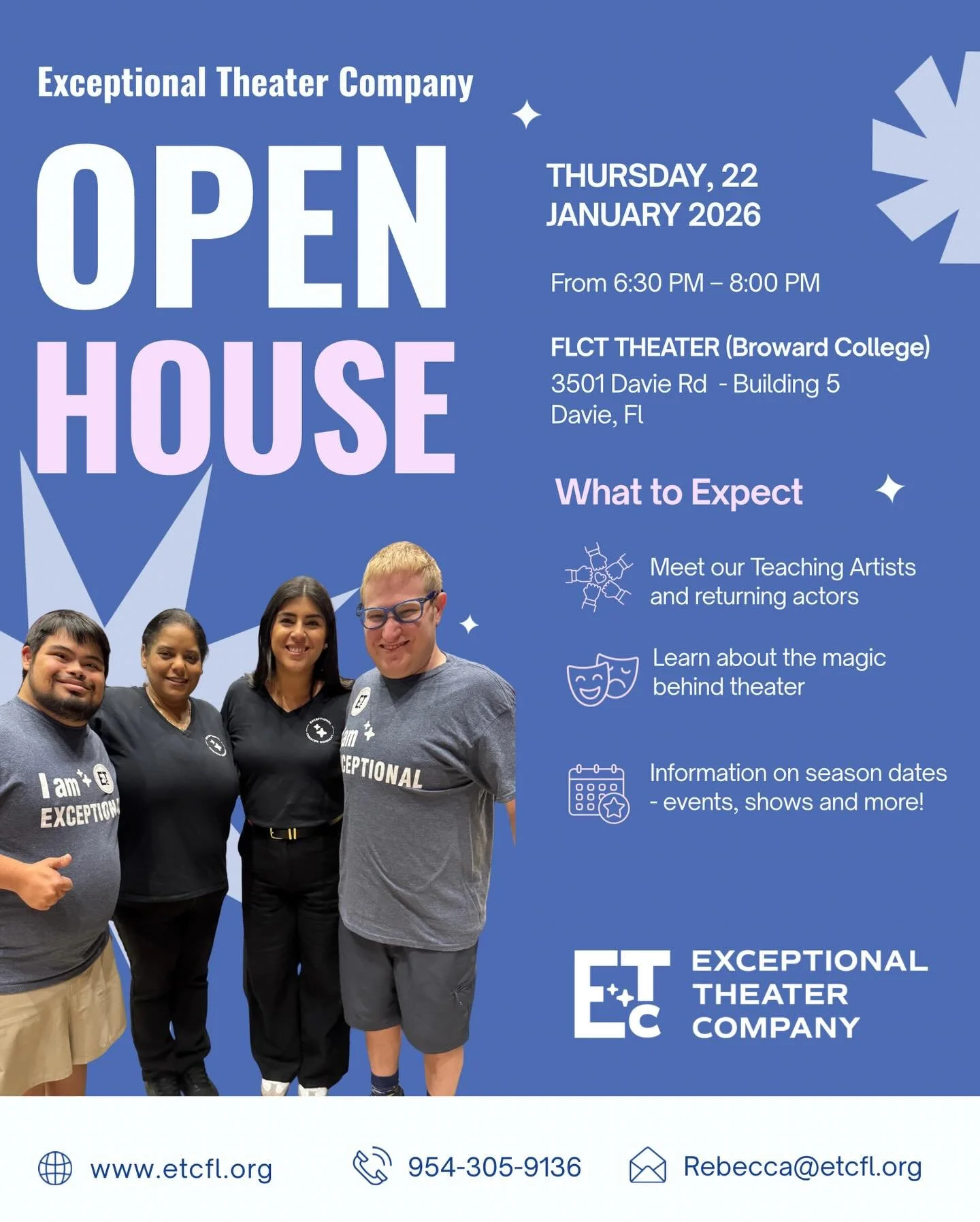 ✨ ETC Open House at FLCT ✨
Whether you&rsquo;re already part of the ETC family or you&rsquo;re just discovering us, we&rsquo;d love to see you!

Join Exceptional Theater Company for our Winter Session Open House on 📍 Thursday, January 22 🕡 6:30&nda