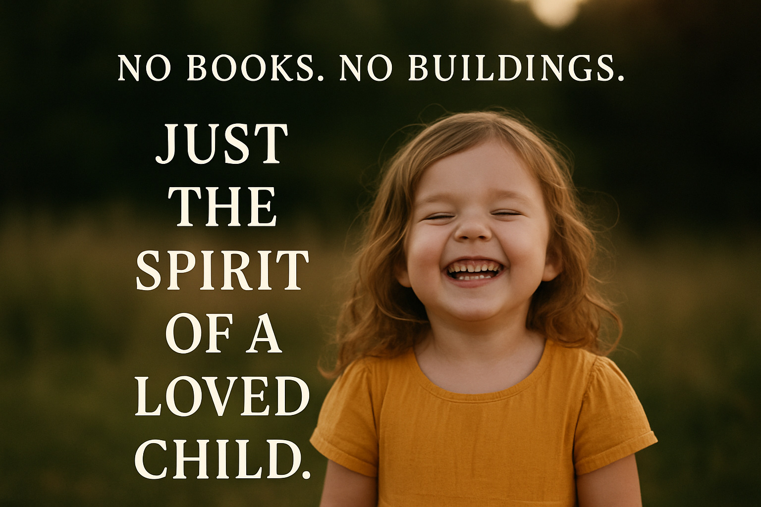 No Books. No Buildings. Just the Spirit of a Loved Child.