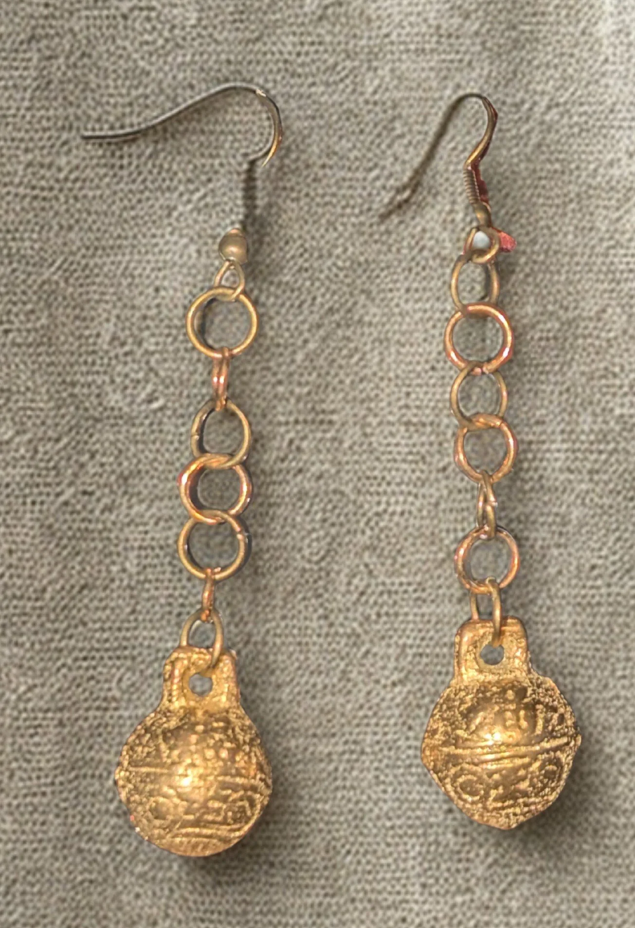 Brass Bell Drop Earrings