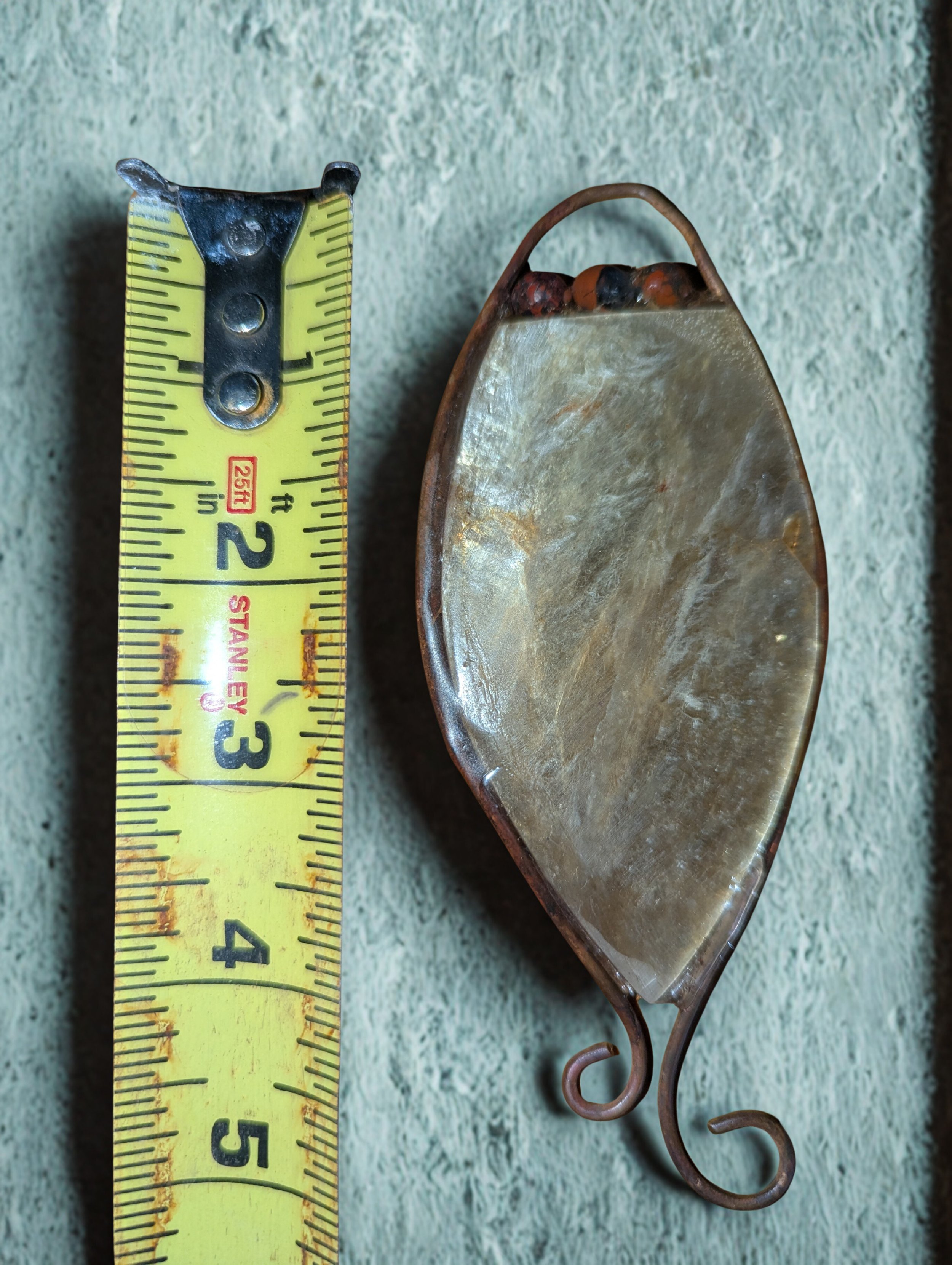 Yellow Mica and Mahogany Obsidian Pendant