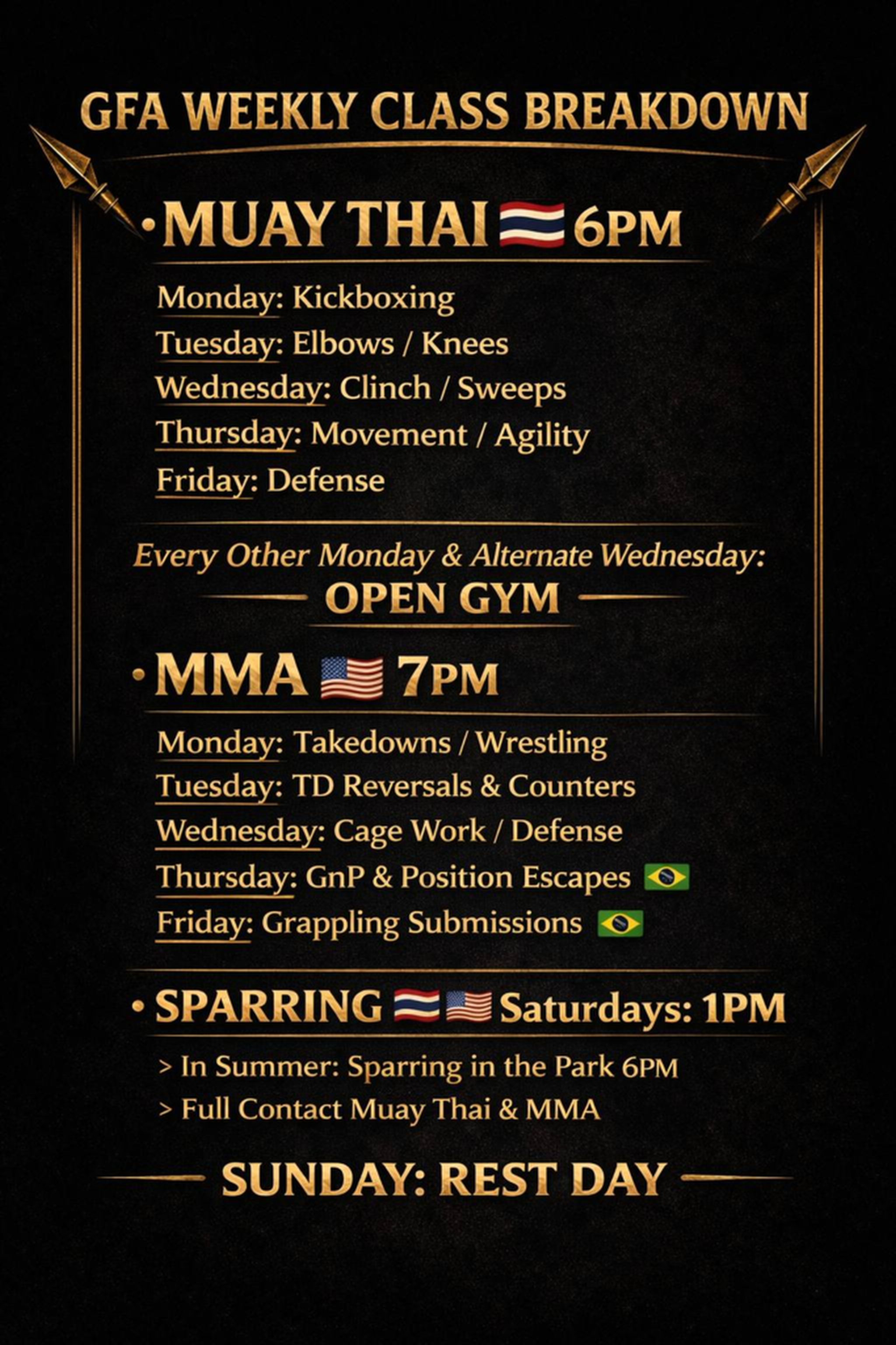 MUAY THAI CLASS 6 PM / MMA CLASS 7 PM
