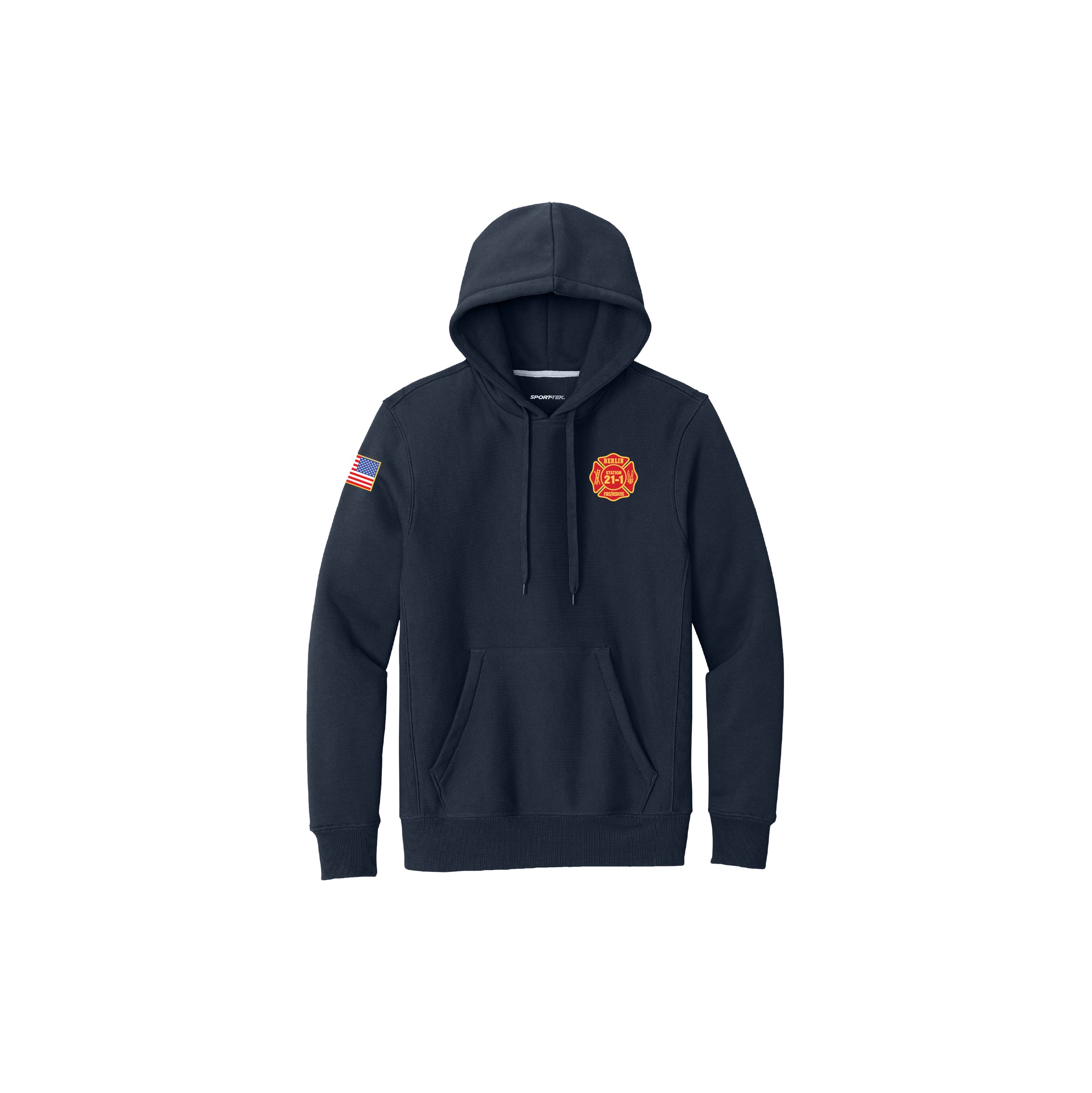 F281BF-FC/REFL Adult Sport Tek Super Heavyweight Hoodie With Reflective Back Logo!!! Embroidered Logos!