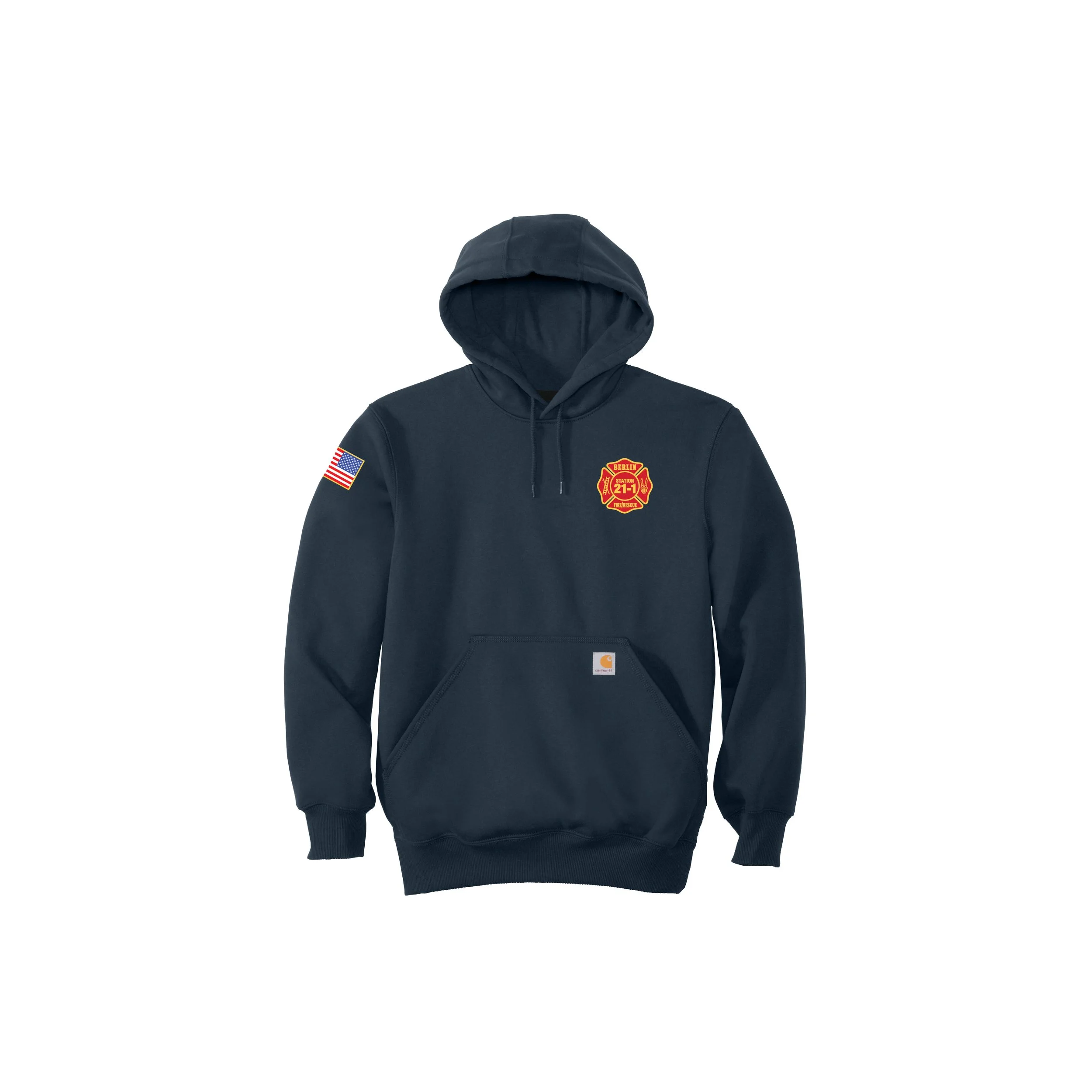 CT100615BF-FC/REFL Adult Carhartt Rain Defender Paxton Heavyweight Hoodie With Reflective Back Logo!!! Embroidered Logos!