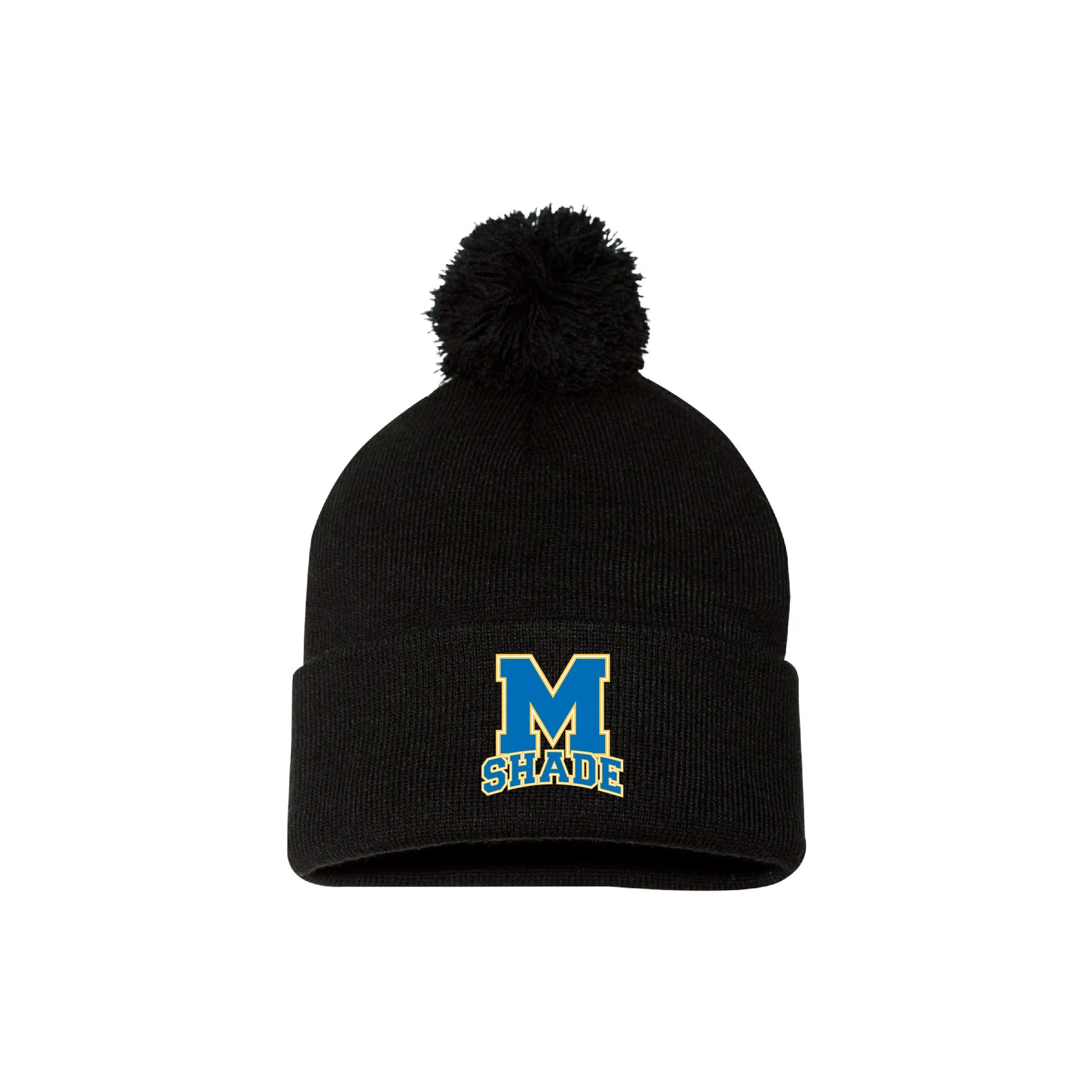 YSSP15-MSH 12" Cuffed Beanie with Pom Pom! Embroidered Logo!