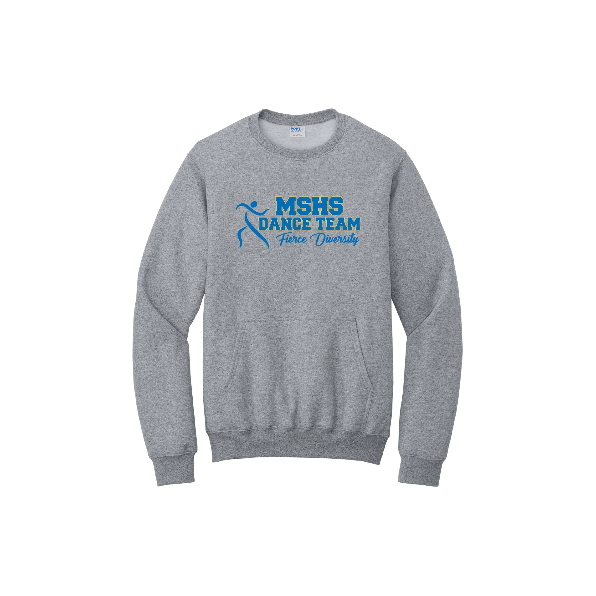 MSDANCE-PC78PKT-D1 Port & Company Kangaroo Pocket Crewneck Sweatshirt!!!!