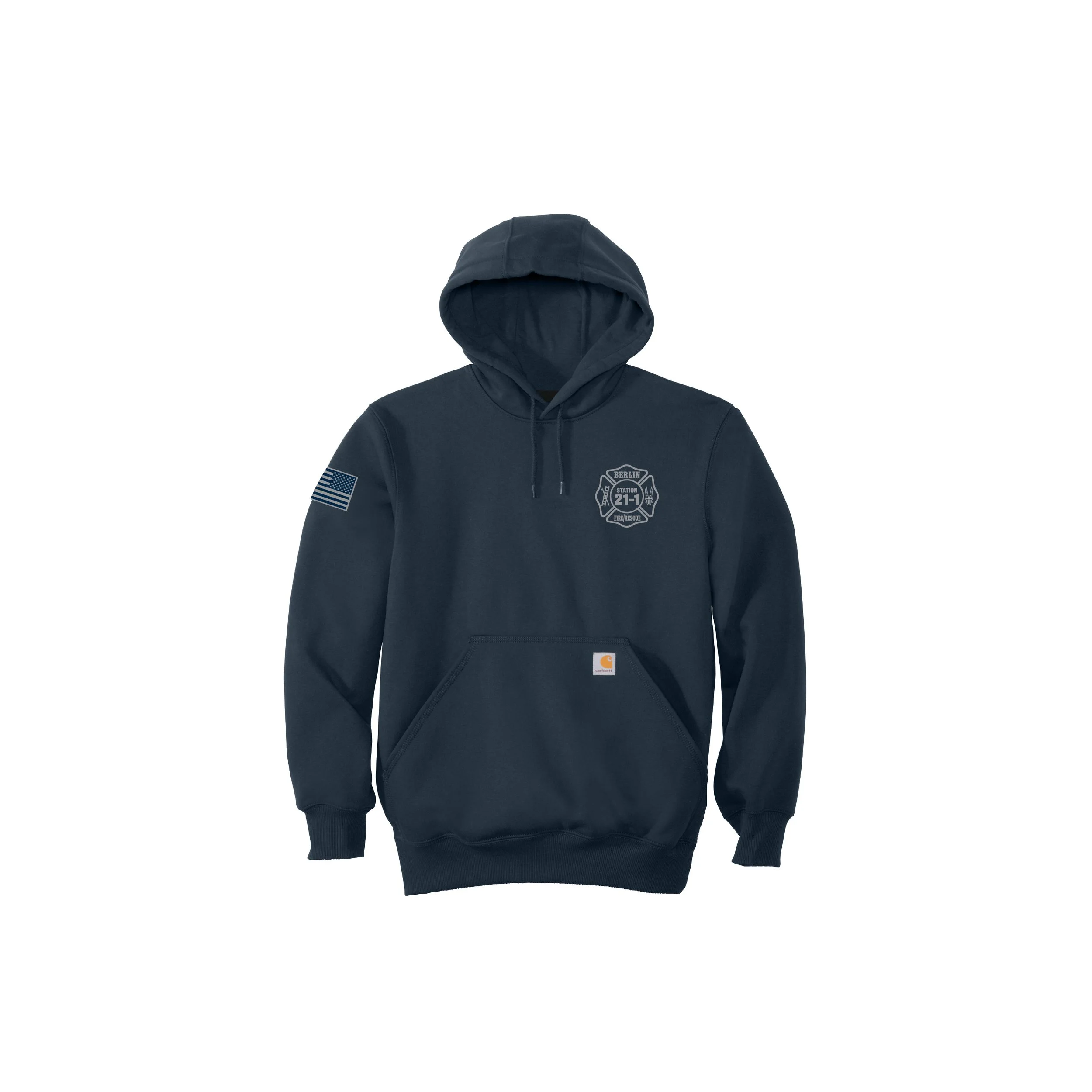 CT100615BF-SUB/REFL Adult Carhartt Rain Defender Paxton Heavyweight Hoodie With Reflective Back Logo!!! Embroidered Logos!