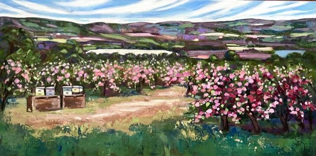 Spring Blossom - Blue Mountains
30x15" Acrylic on Gallery depth Canvas 
$675