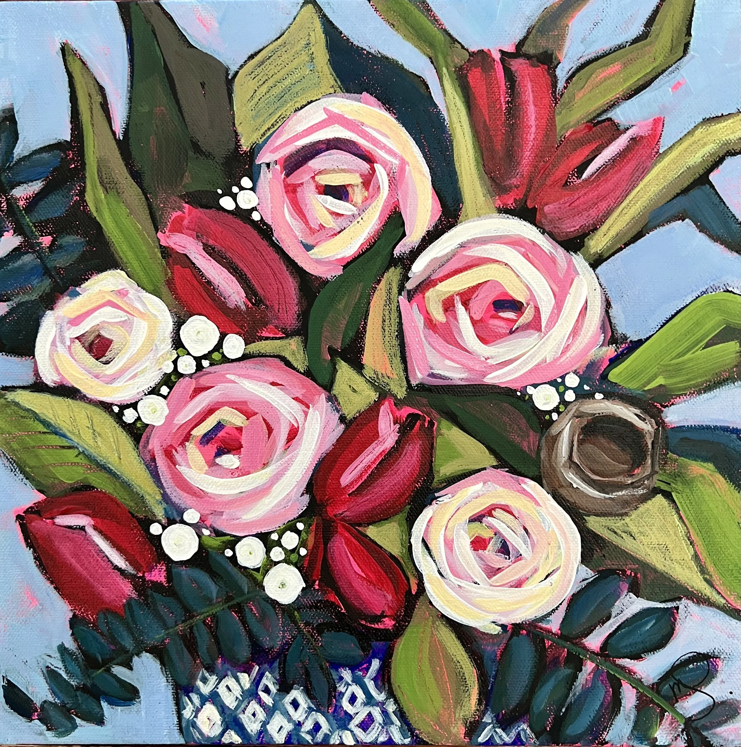Rosy outlook
12x12 Acrylic on canvas
$250