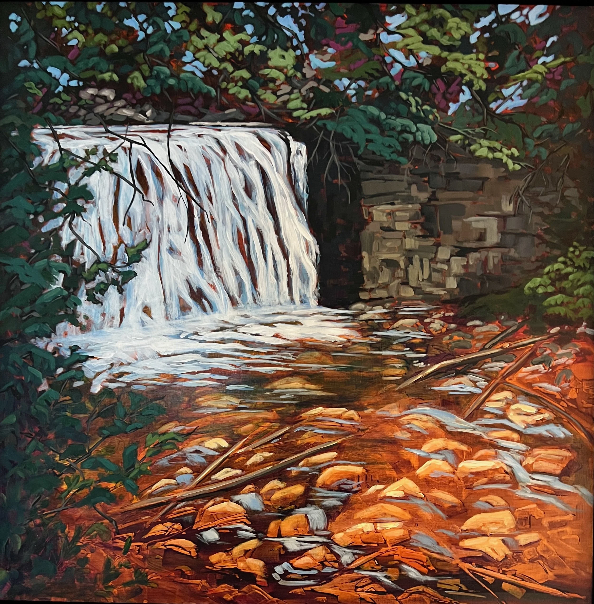 Hoggs Falls
24"x24". Framed in black 1/4" float frame 
$975